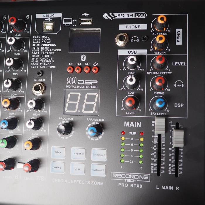 Recording Tech Pro-Rtx8 8 Channel Professional Audio Mixer