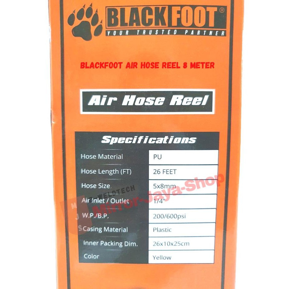 Selang Kompresor 8 Meter Air Hose Reel Blackfoot 8 Meter