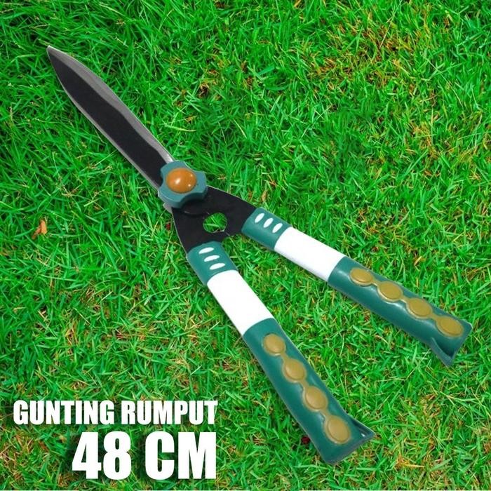 (COD) GUNTING RUMPUT-GUNTING TAMAN / GUNTING RUMPUT SUPER TAJAM 48CM PEGANGAN KARET POTONG RUMPUT