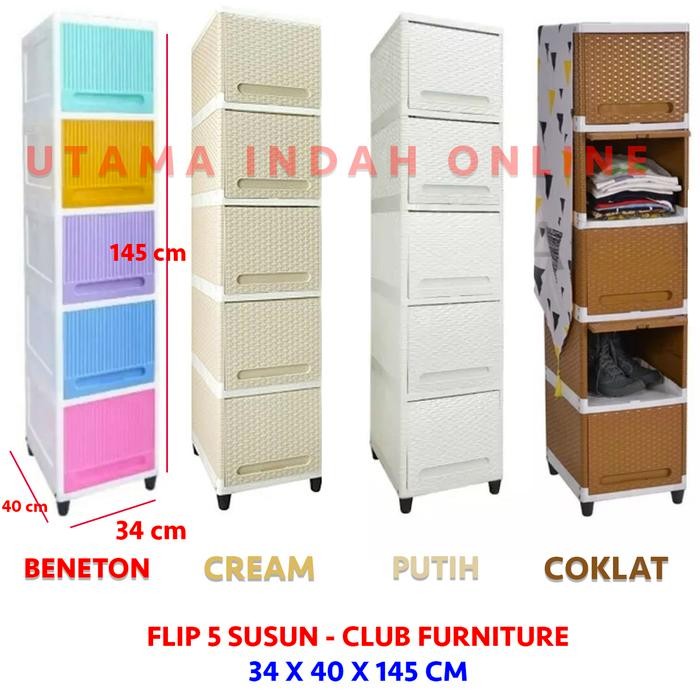 Laci Pakaian / Laci Plastik Flip Club 5 Susun Kode 1069