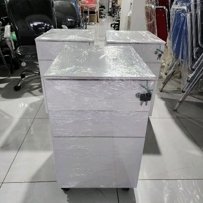 Laci Sorong Drawer Nakas Besi Meja Printer Sudut Partisi 3 Laci (Kurir Instant) Kode 528