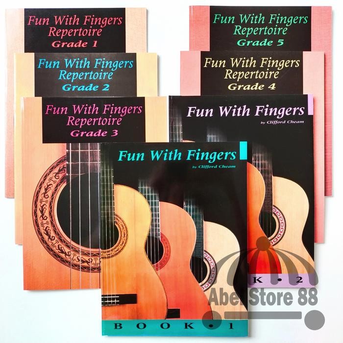 

Fun with Finger Book 1/2/Repertoire Grade 1/2/3/4/5 Buku Belajar Gitar