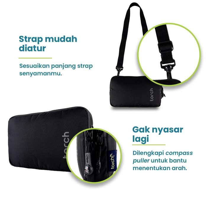 Torch Sling Bag Cluth Utility Pouch - Tas Selempang Dompet Hp Inje