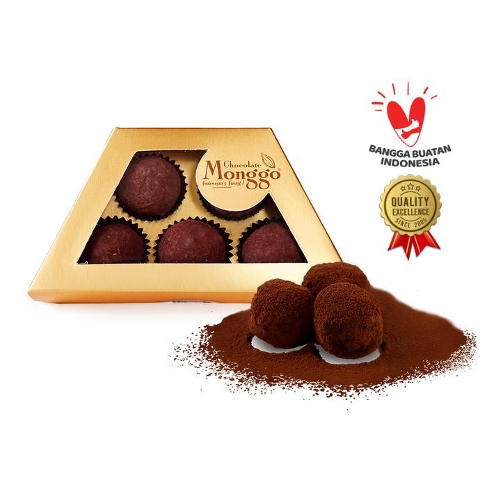 

Chocolate Monggo Truffle Classic Dark Chocolate & Ganache 5pcs Cokelat Pralines
