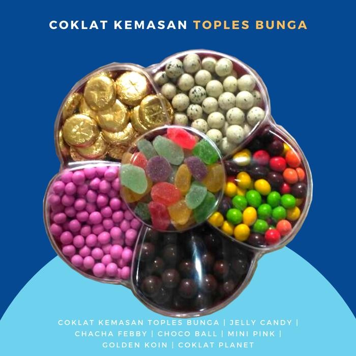 

Parsel coklat toples bunga mix jelly