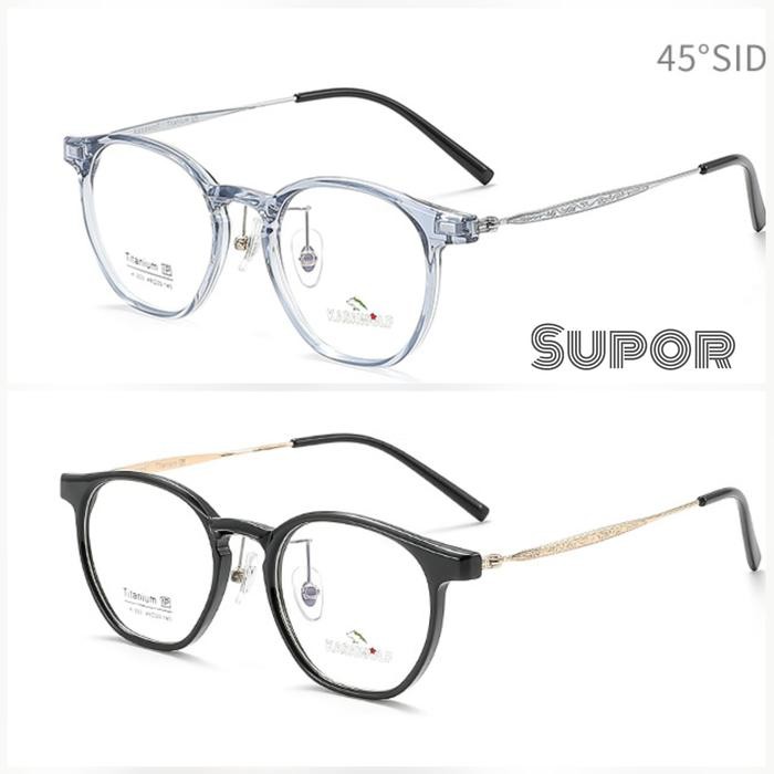 FF211 Full Frame kacamata Titanium Minus Progresif Pria Retro Vintage