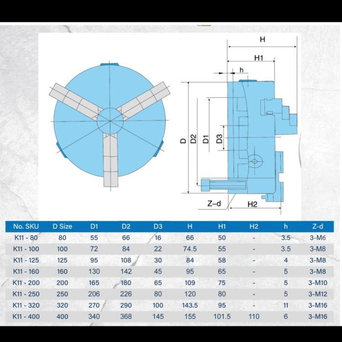 Terbagus Chuck Bubut 3" 3 Jaw / Claw Bubut 3 Jaw / Catok Kepala Bubut 3 Inch Terlariss 