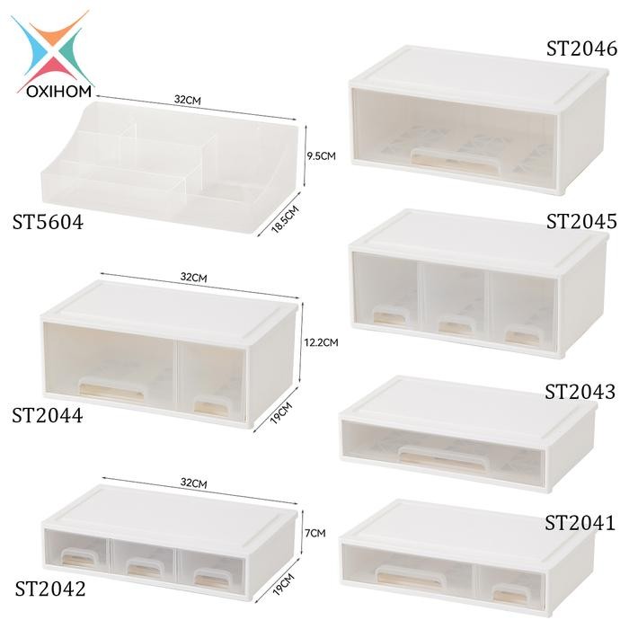 

Oxihom Laci Lemari Plastik Susun Tempat Kotak Penyimpanan Drawer Storage Stackable Desktop Organizer
