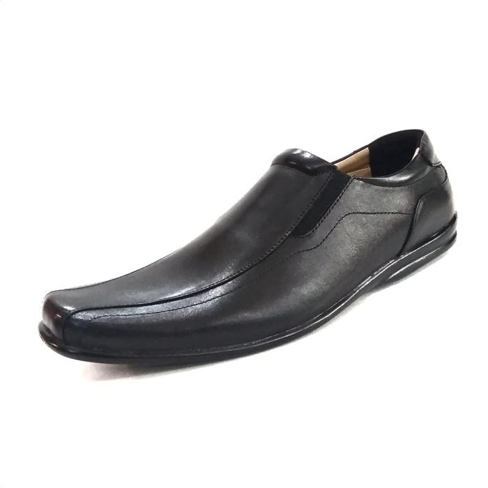 Sepatu kantor pria Flat Shoes Bahan Kulit Asli Sepatu pantofel datar