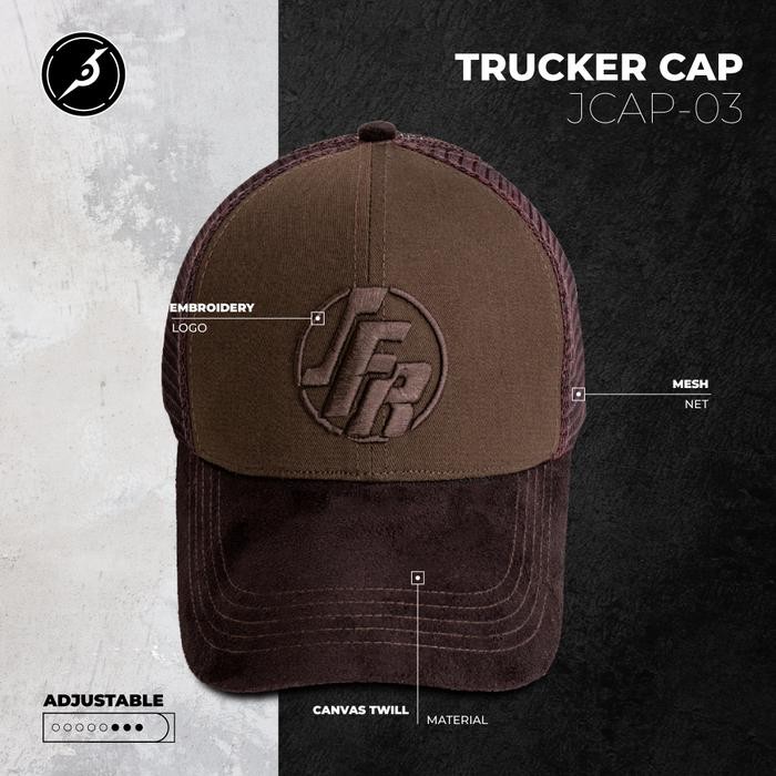 ORIGINAL JFR Topi Pria Trucker Polocap Jaring Baseb Premium JCAP03 READY STOCK