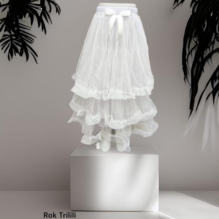 (Allthebest) Rok panjang edisi putih / Rok pesta anak / Gaun anak / Rok tile anak