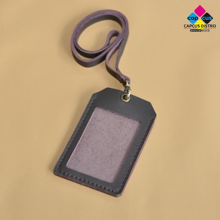 

Ready Gantungan Name Tag Id Card Holder Kulit Asli Model M1