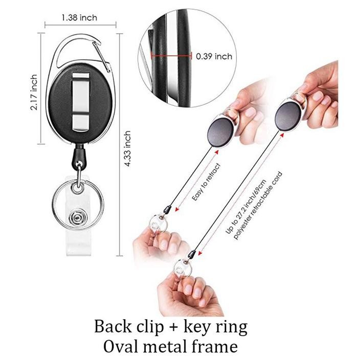 

Ready Gantungan Kunci Id Card Retractable Tarik Ulur Dengan Tali