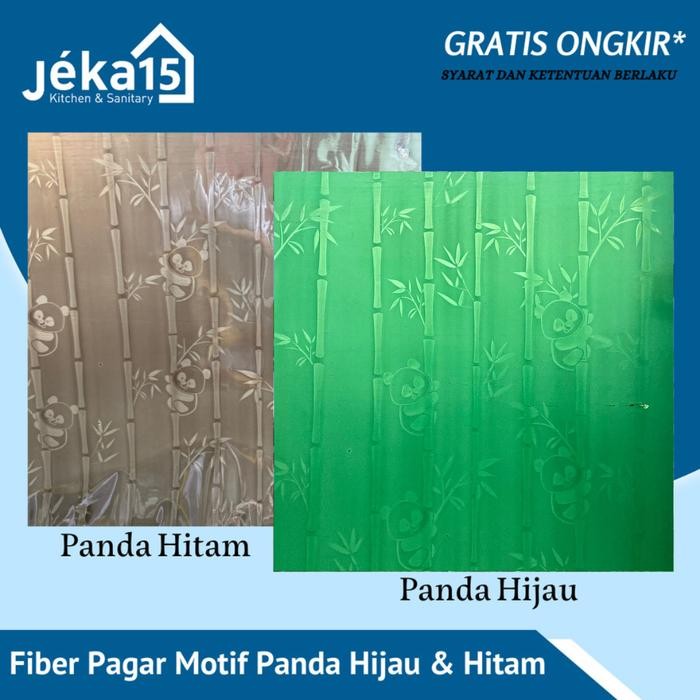 Pilihan- Fiber Pagar Motif Panda Fiber Penutup Pagar Rumah Hitam & Hijau