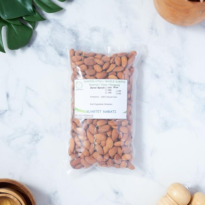 

(HALAL) 1000gr Roasted Almond Premium - Kacang Almond Panggang Kupas - Oven - Matang - Size Besar