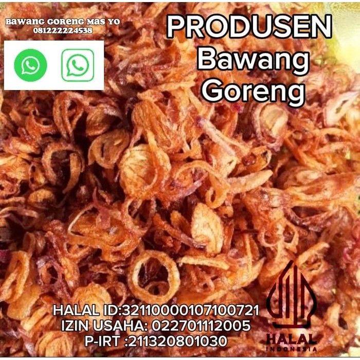 

promo bawang goreng 1 kg kualitas terbaik iris tangan - premium, gurih