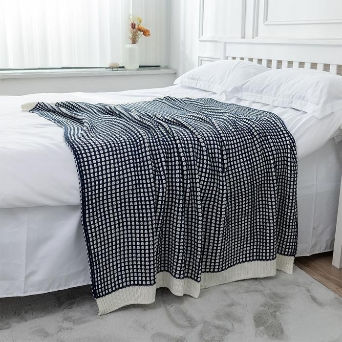 130X150 Cm Selimut Throw Froya - Biru Navy Informa