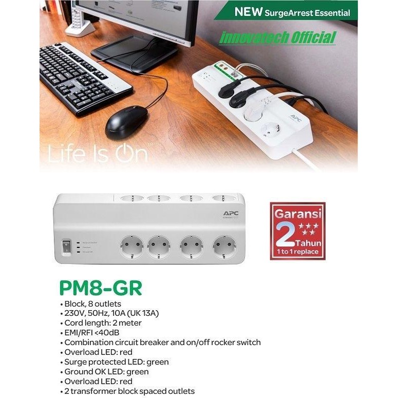 APC Surge tector PM8GR / PM8-GR colokan anti petir