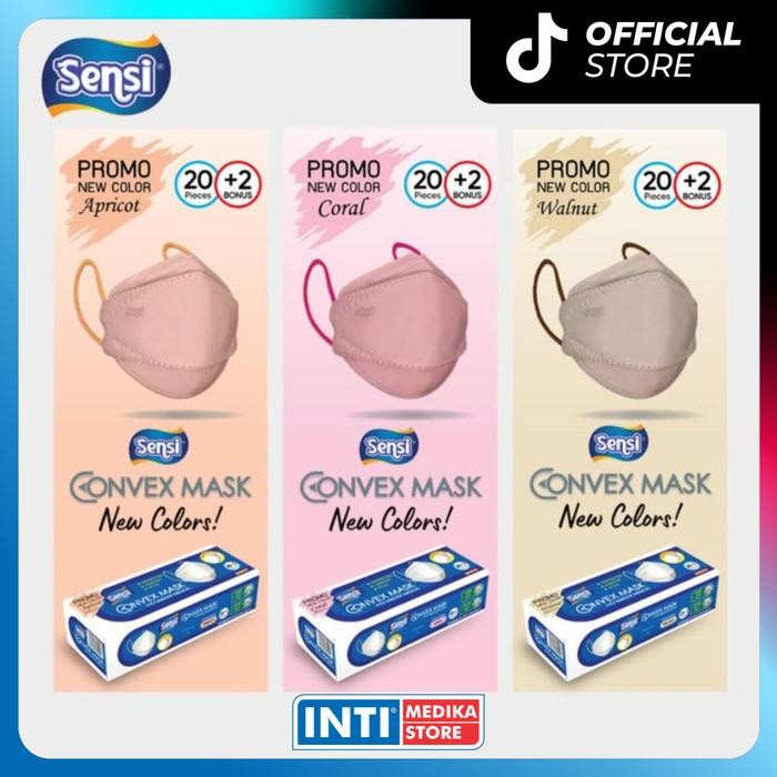 Pilihan- Sensi - Convex Mask 4D 4 Ply New Colour Masker Sensi Earloop