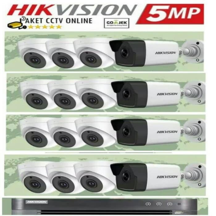 paket cctv hikvision 16 channel 8 kamera cctv 5mp