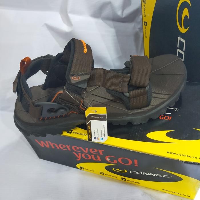 SANDAL GUNUNG PRIA MERK CONNEC DIENG COKLAT ORIGINAL