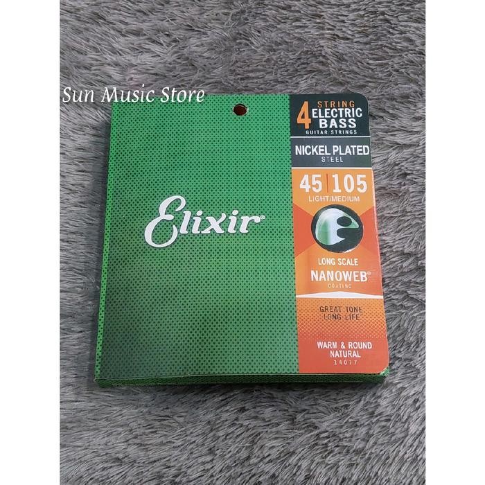 Diskon Elixir Senar Bass 4 Strings Nickel Plated Nanoweb 45-105 Original