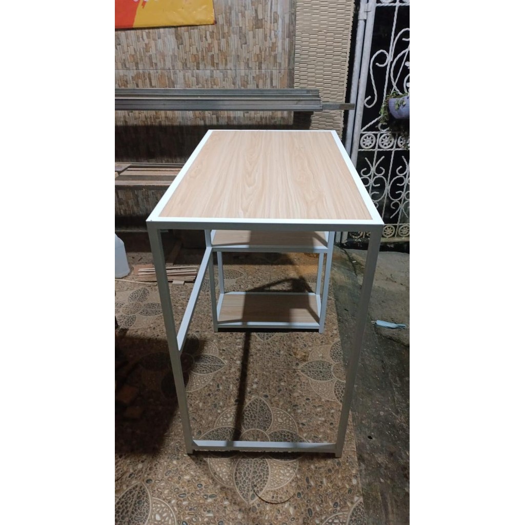 Rak meja Mesin Cuci minimalis Serbaguna Besi kayu