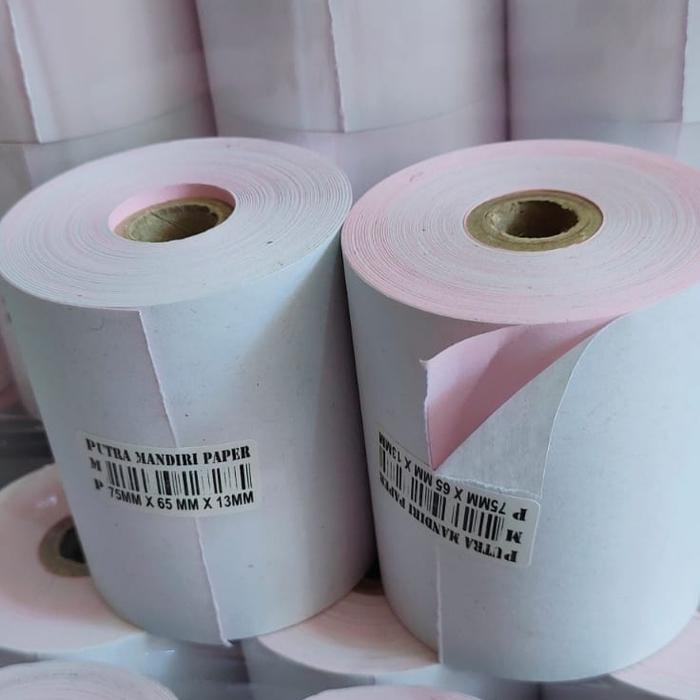 

Kertas kasir NCR 2PLY/Struk 2 Rangkap ukuran 75x65 paket 10 pcs