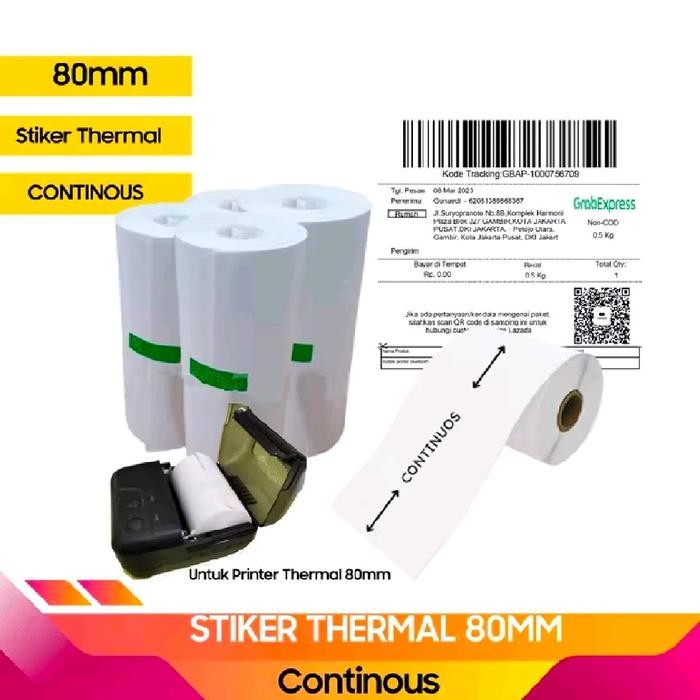 

Kertas kasir stiker thermal 80x40 Label