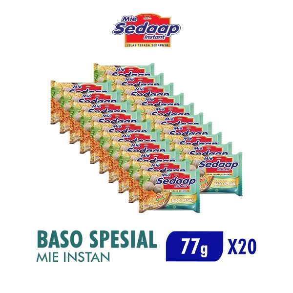 

Pilihan- Sedaap Mie Instan Baso Spesial 77 Gr X 20 Pcs