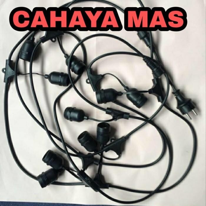 TERSEDIA KABEL FITTING LAMPU TAMAN OUTDOOR 10M 10 FITTING LAMPU CAFE HIAS