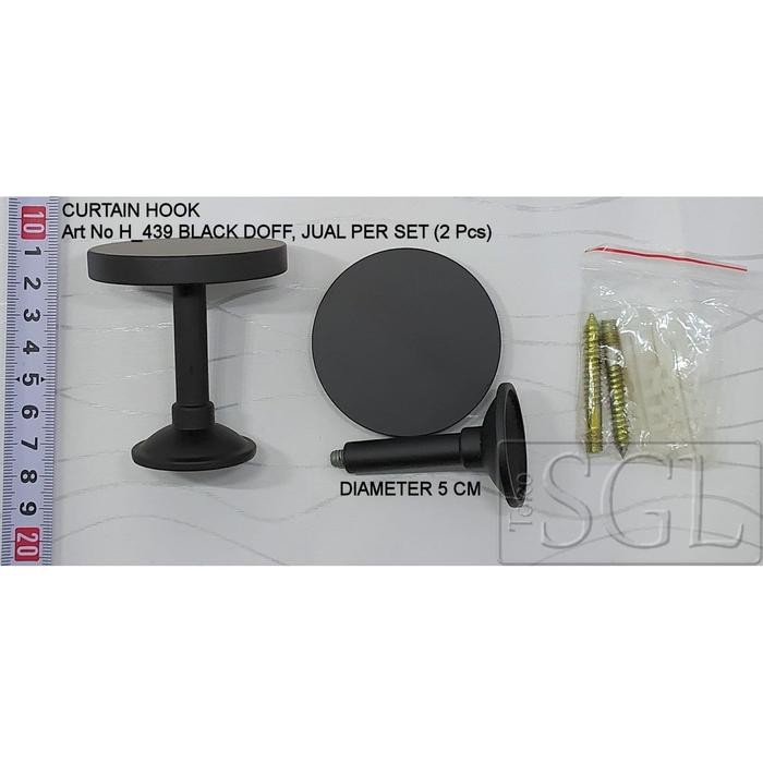 ready curtain hooks / hook gorden - aksesoris gorden hitam h_439 black doff