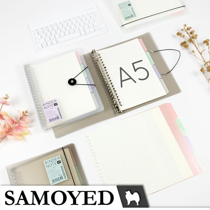 

jjm - Binder Note / Loose Leaf Binder A5 - 20 Ring Samoyed BNNT-11