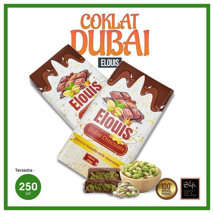 

Coklat Dubai Pistachio Elouise Dubai Chocolate Original Premium 250 Gr