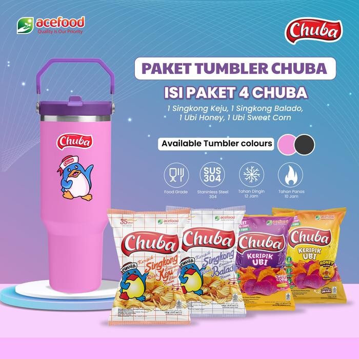 

Paket Tumbler Chuba Stainless Gagang Lipat 4 Pcs Chuba