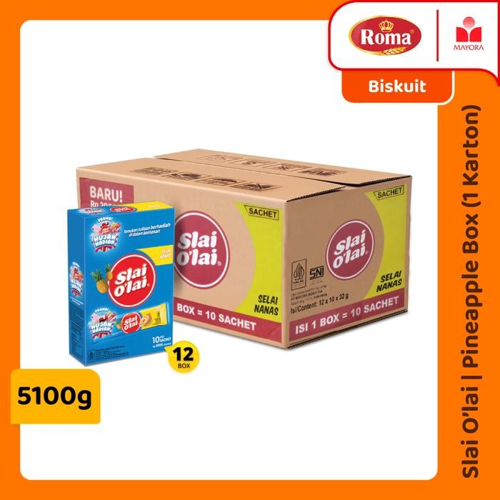 

1 Karton Biskuit Roma Slai Olai Pineapple Box