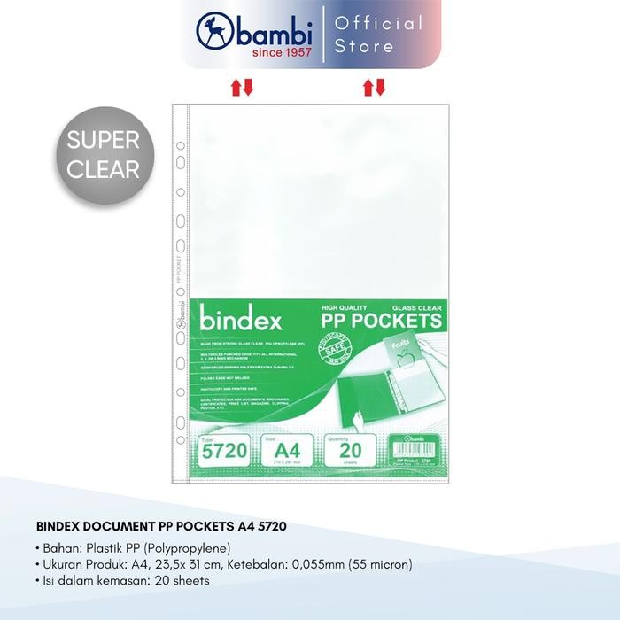 

Pilihan- Bindex Document Pocket A4 Isi 20 Lembar Ketebalan 0.10 Mic Tipe Transparant Sleeve