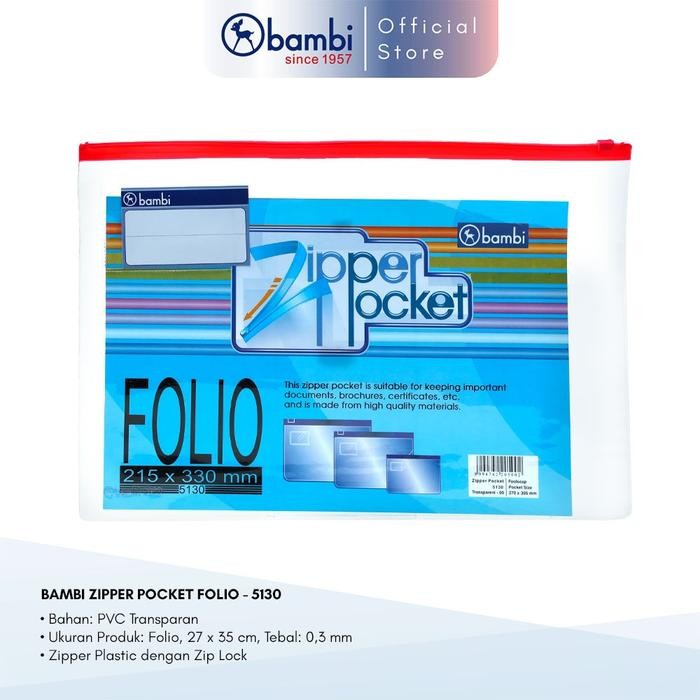 

Pilihan- Bambi Organizer Map Dokumen Folio Zipper Pocket Tipe Pvc Transparant Original