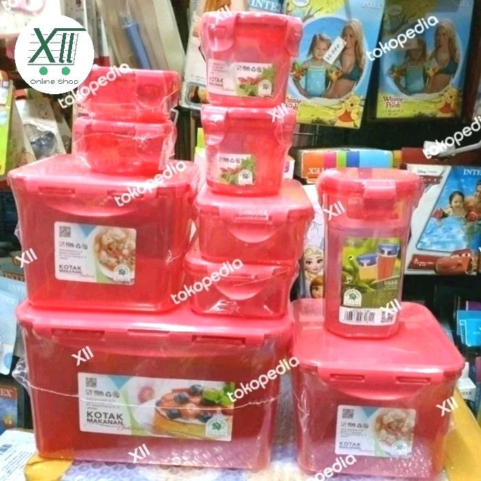 GREEN LEAF LOCK 4 SET 10 Pcs Food Container Toples Snack