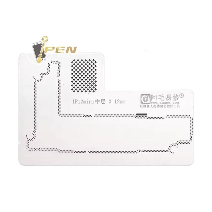 PLAT CETAKAN MIDDLE FRAME IPHONE 12 MINI AMAOE ORIGINAL BGA STENCIL