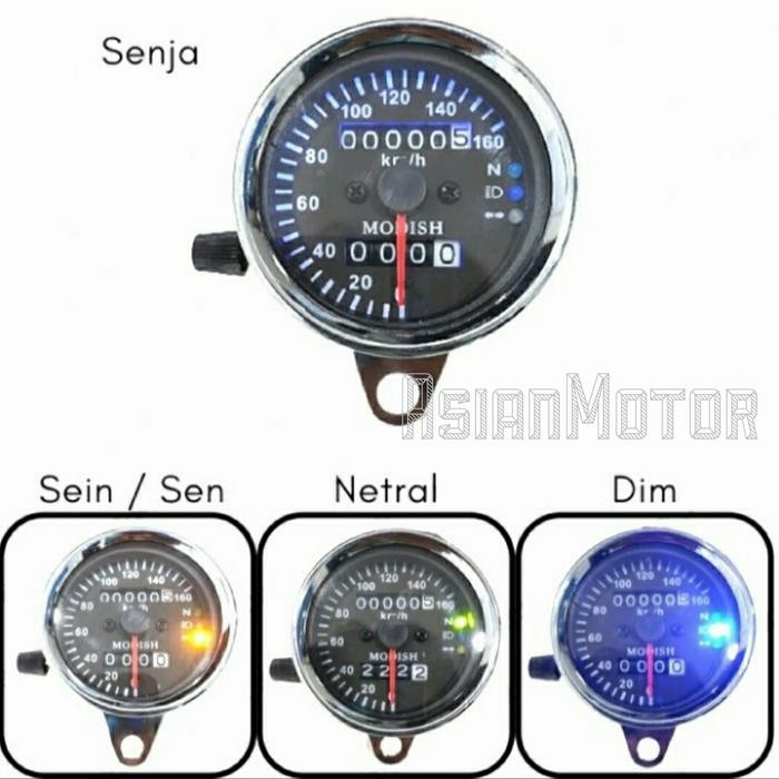 Produk Baru Speedometer Kilometer Digital Led Motor Universal Bulat Variasi Retro