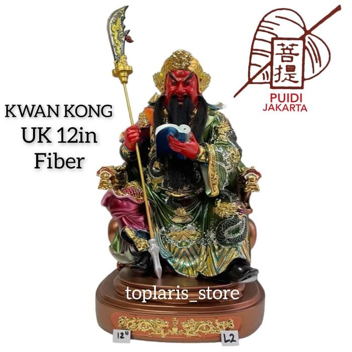 Patung Kwan Kong Duduk 12In Fiber