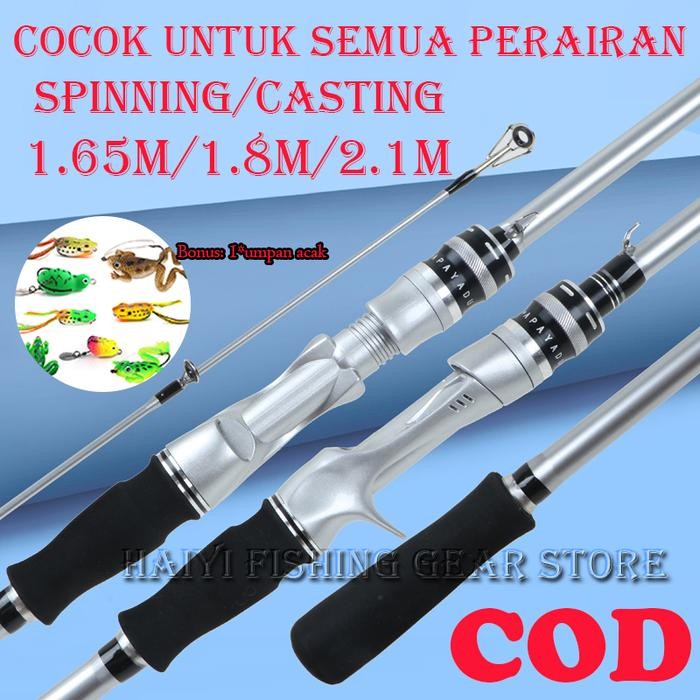 Joran pancing Portable Baitcasting/Spinning Rod Joran Pancing Carbon Lure Spinning Fishing Rod M
