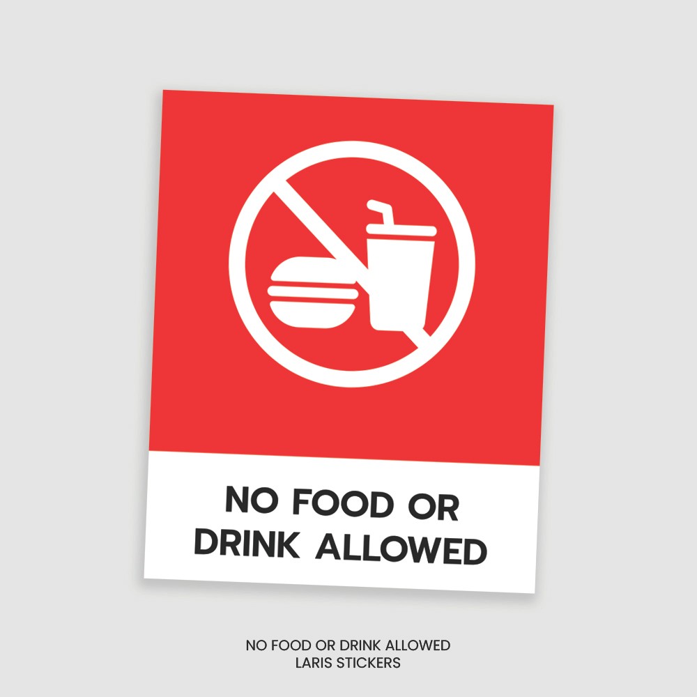 Sticker Dilarang Makan dan Minum