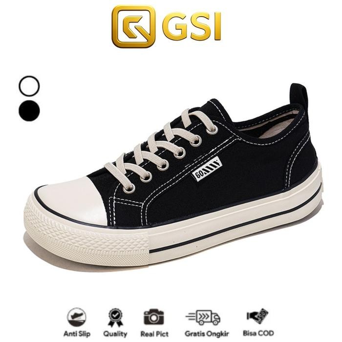 ORIGINAL GSI Carly Sepatu Sekolah Canvas Platform Wanita Cewek Kanvas Casual Karet Shoes Sneaker