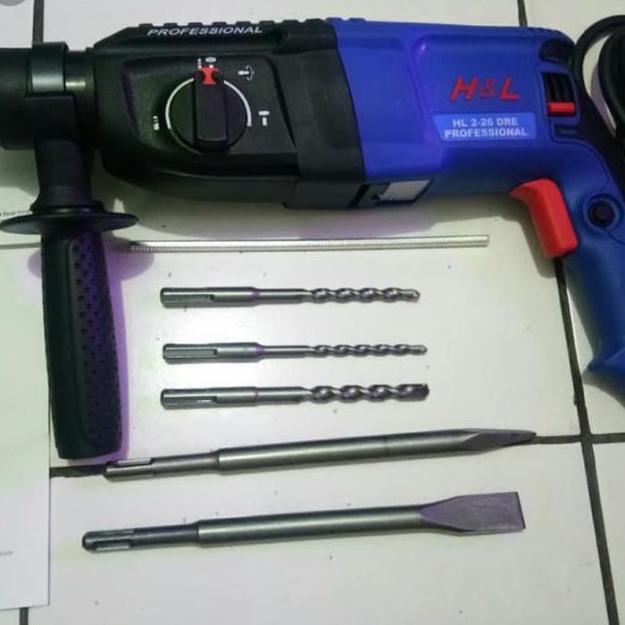 Mesin Bor Bobok Beton Rotary Hammer H&L HL 2-26 DRE Set Mata Bobok