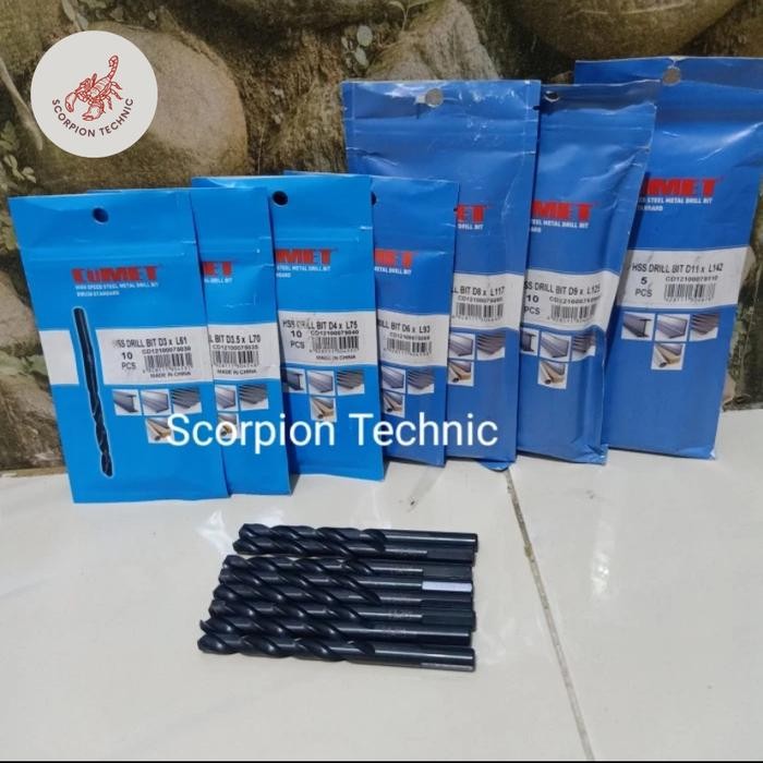 PAKET Mata Bor Besi Stainless CUMET HSS Drill Bit Black Oxide Germany Jerman Standard Mata Bor Besi