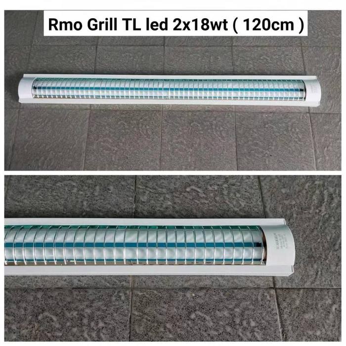 Kap Lampu RMO 2X18 Wat Led panjang 120cm cahaya putih tinggal pasang
