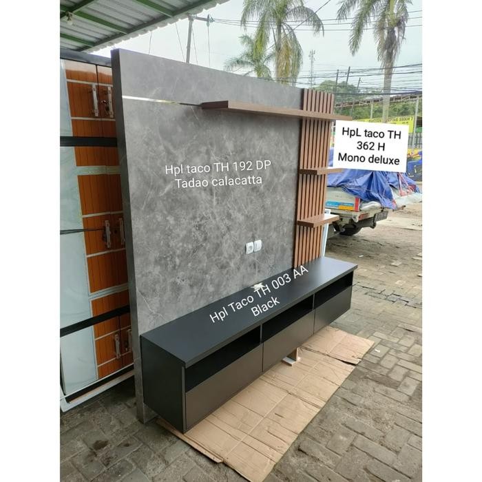 Promo Buffet Tv Gantung / Rak Tv Backdrop Minimalis Hpl