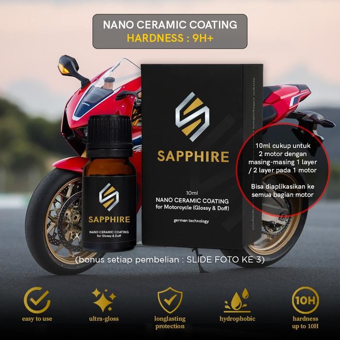Pilihan- Motorcycle Coating By Sapphire Nano Ceramic Coating Body Motor Doff & Glossy Pengkilap